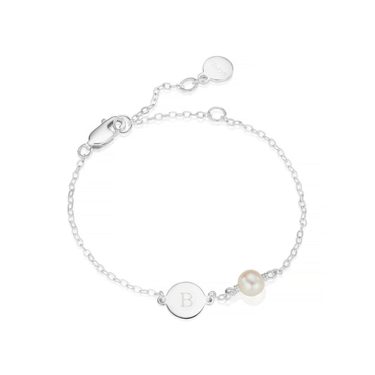 Personalised My First Pearl Disc Bracelet
