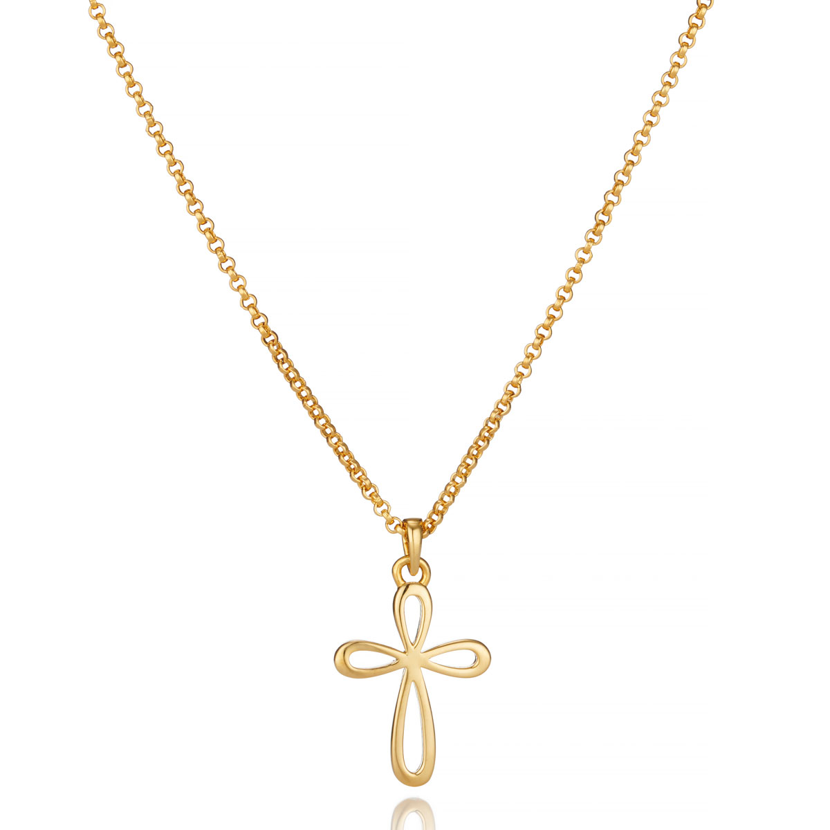 Cherish Signature Cross Necklace - Gold Plated | Molly Brown London