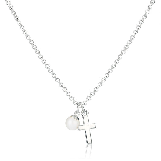 My First Communion Cross Necklace - Sterling Silver