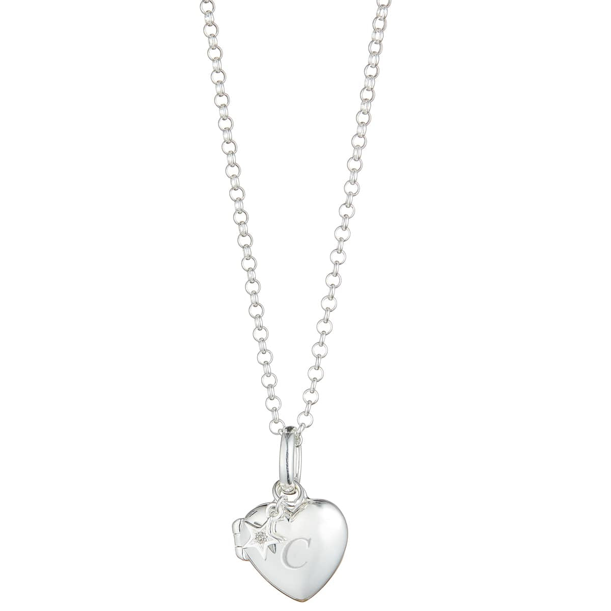 Personalised Small Heart Diamond Locket Necklace Molly Brown London