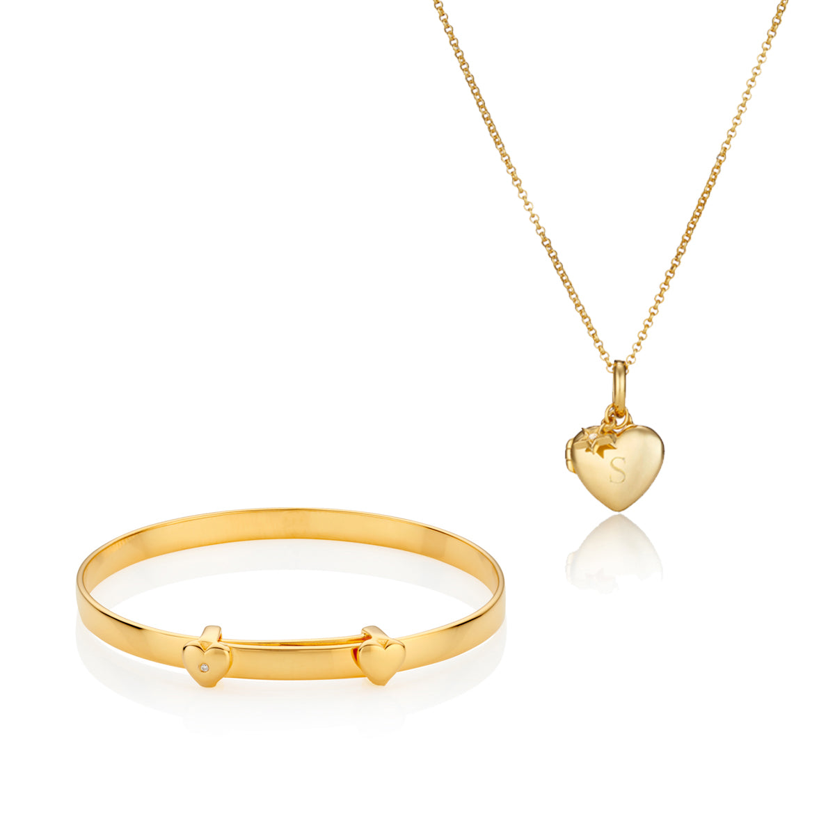 Personalised Baby's First Diamond Gift Set — Gold Plated Molly