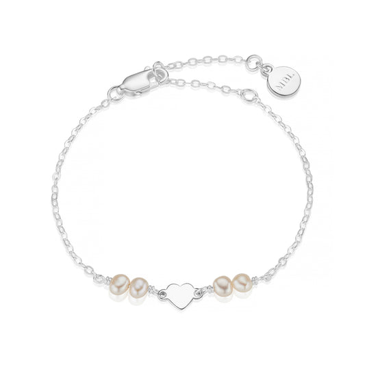 Bobble Belle Pearl and Heart Bracelet