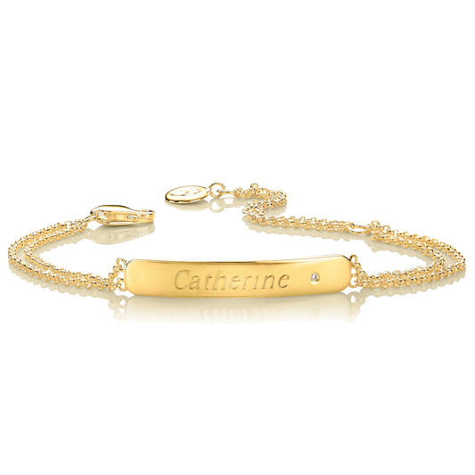 Gold Vermeil My First Diamond Identity Bracelet