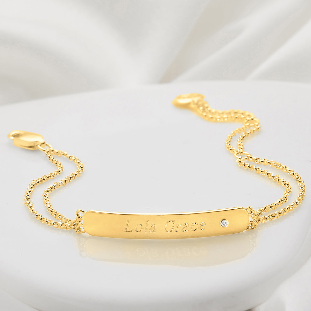 Gold Vermeil My First Diamond Identity Bracelet