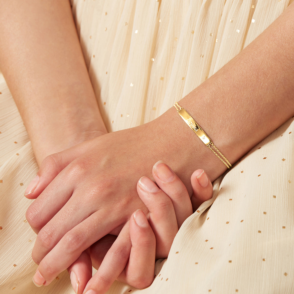Gold Vermeil My First Diamond Identity Bracelet
