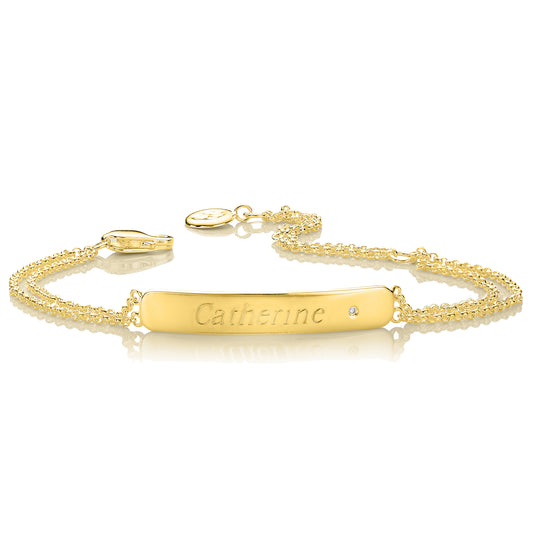 Gold Vermeil Baby's First Diamond Christening Bracelet