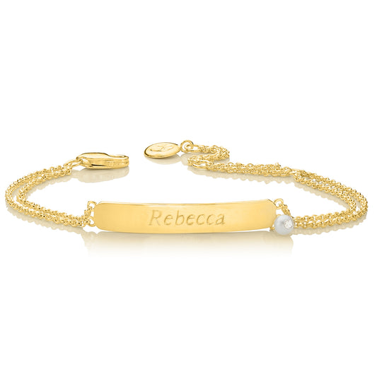 Gold Vermeil My First Pearl Identity Bracelet
