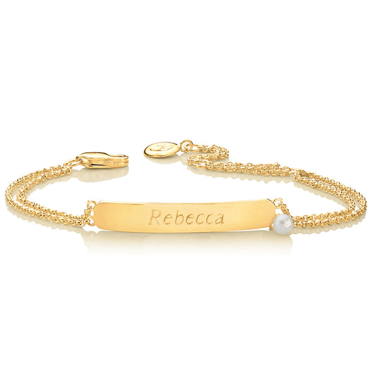 Gold Vermeil Baby's First Pearl Christening Bracelet