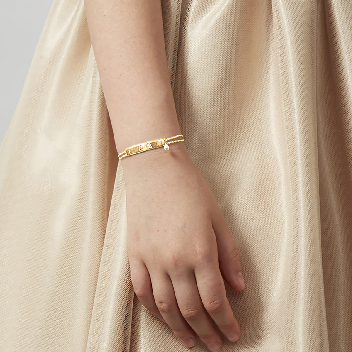 Gold Vermeil My First Pearl Identity Bracelet