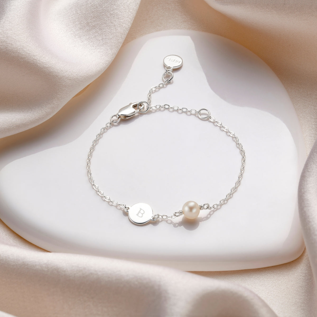 Personalised My First Pearl Disc Bracelet