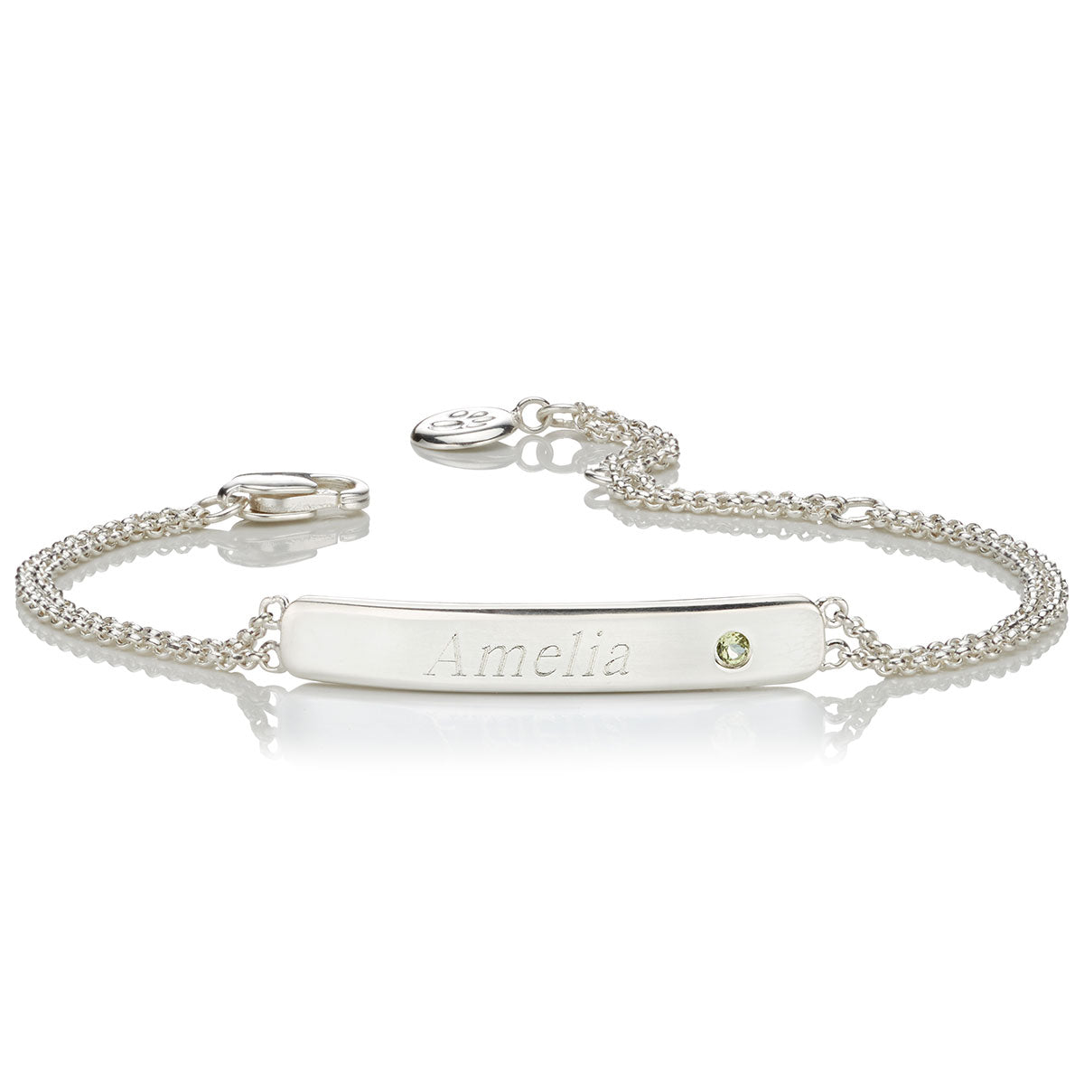 Personalised August Birthstone Peridot Bracelet