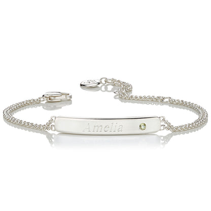 Personalised August Birthstone Peridot Bracelet