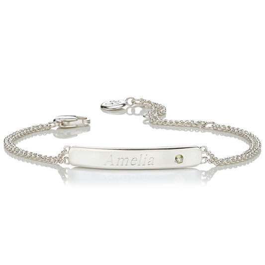 Personalised August Birthstone Peridot Bracelet