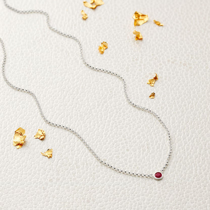 July Birthstone Ruby Necklace