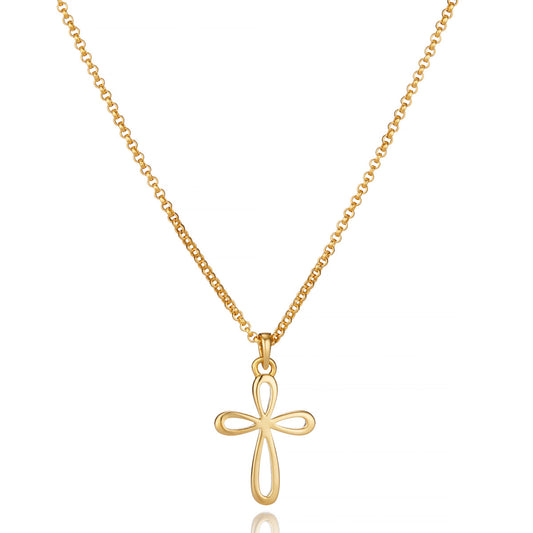 Cherish Signature Cross Necklace - Gold Plated