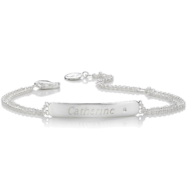 Personalised My First Diamond Identity Bracelet | Molly Brown London