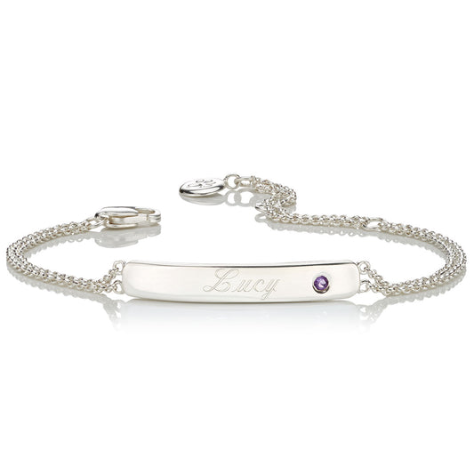 Personalised February Birthstone Amethyst Bracelet