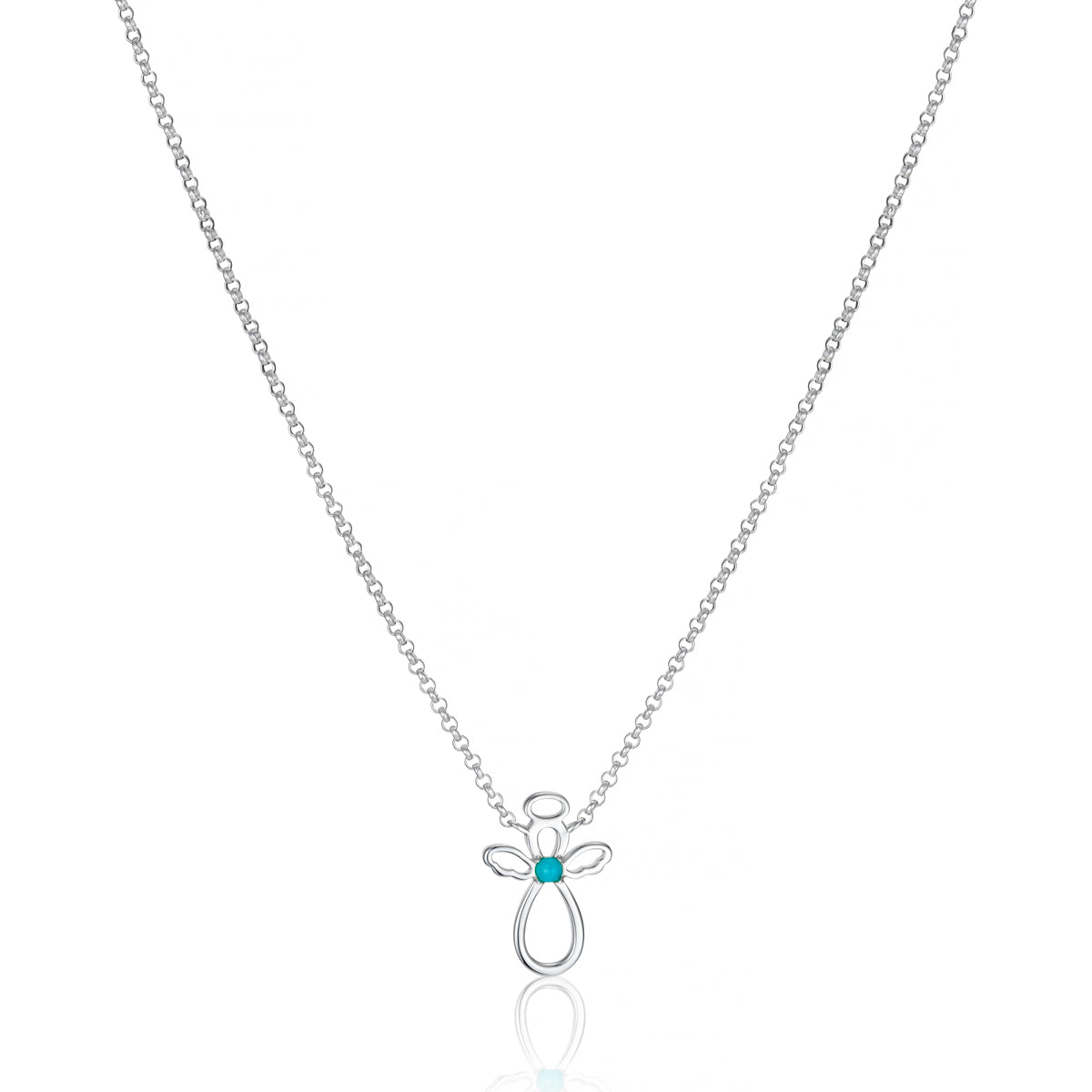 December Birthstone Guardian Angel Turquoise Necklace