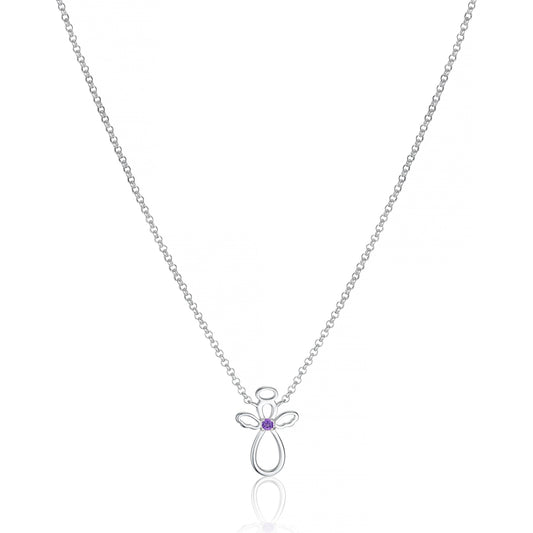February Birthstone Guardian Angel Amethyst Necklace
