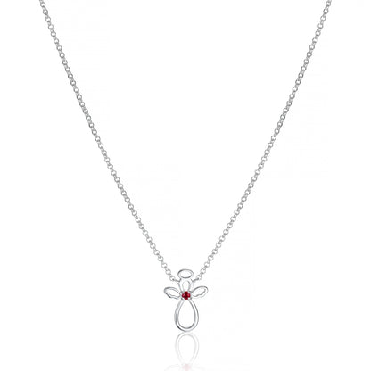 July Birthstone Guardian Angel Ruby Necklace