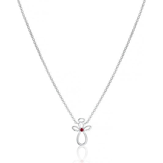July Birthstone Guardian Angel Ruby Necklace