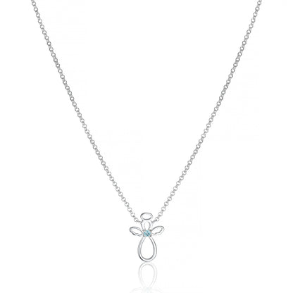 March Birthstone Guardian Angel Aquamarine Necklace