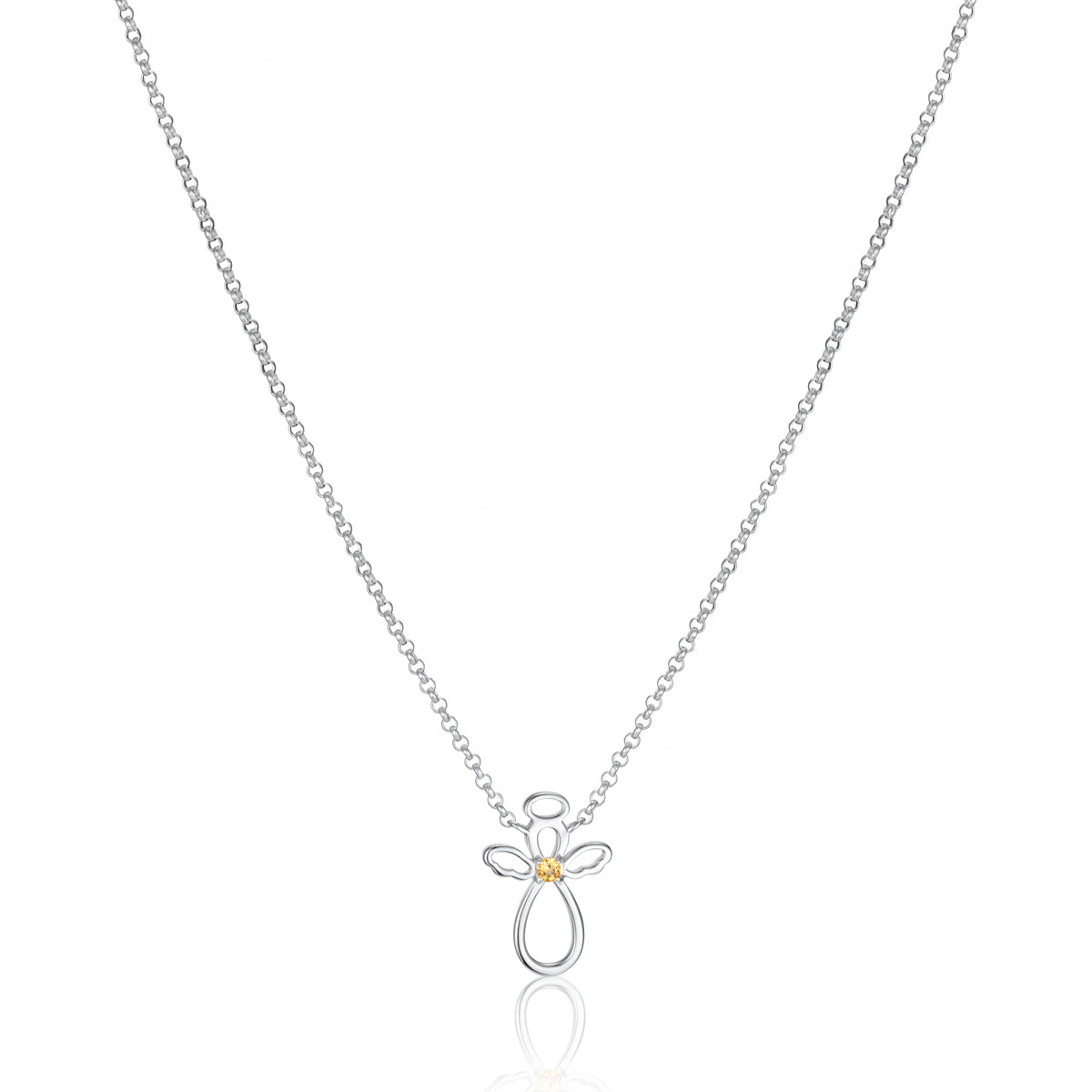 November Birthstone Guardian Angel Citrine Necklace