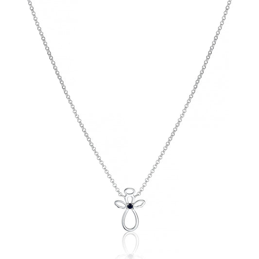 September Birthstone Guardian Angel Sapphire Necklace