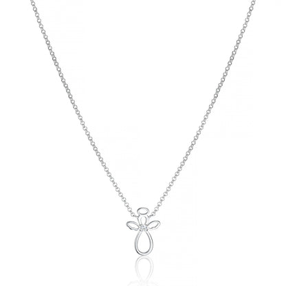 April Birthstone Guardian Angel White Topaz Necklace