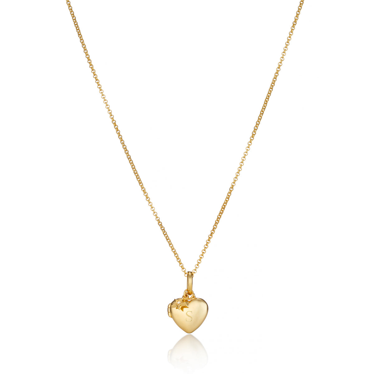 Personalised Small Heart Diamond Locket Necklace - Gold Plated