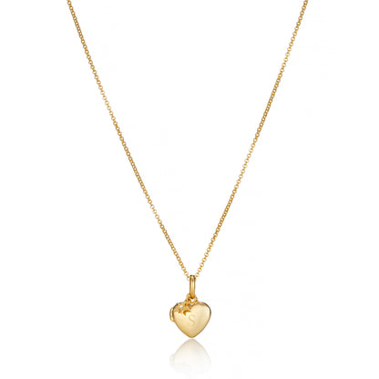 Personalised Small Heart Diamond Locket Necklace - Gold Plated
