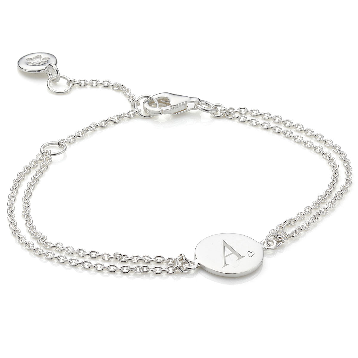 Personalised Her World Disc Bracelet — Sterling Silver