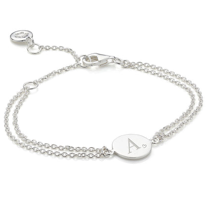Personalised Her World Disc Bracelet — Sterling Silver