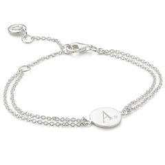 Personalised Her World Disc Bracelet — Sterling Silver