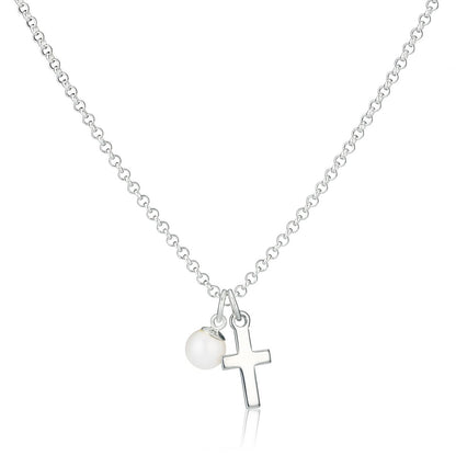 My First Communion Cross Necklace - Sterling Silver