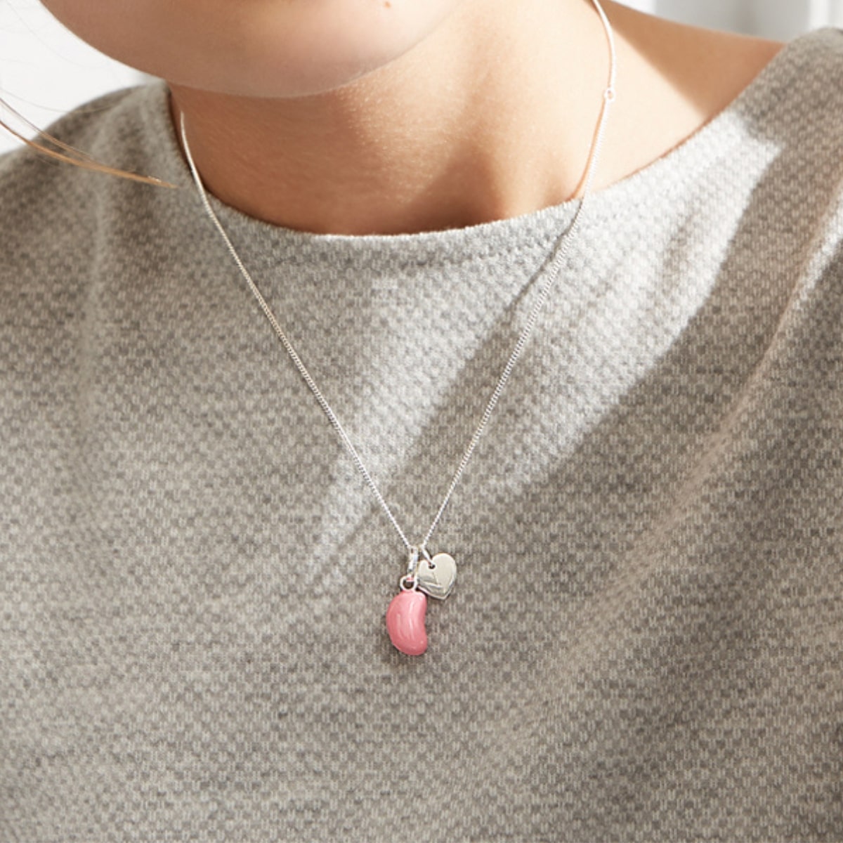 Personalised Jelly Bean Heart Strawberry Necklace