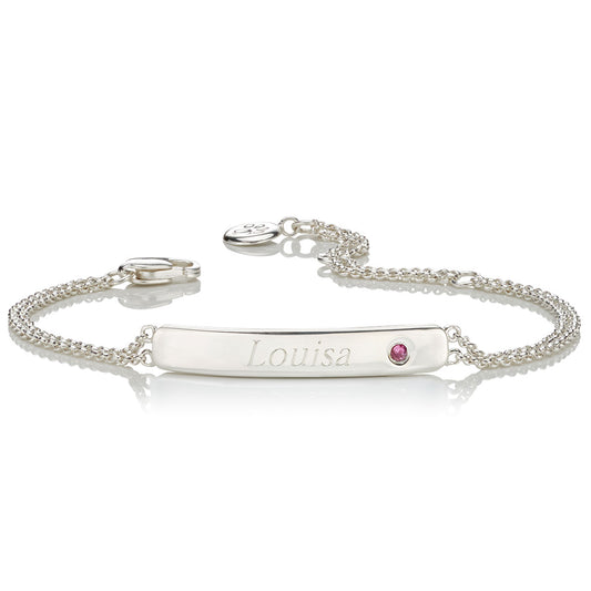 Personalised July Birthstone Ruby Bracelet