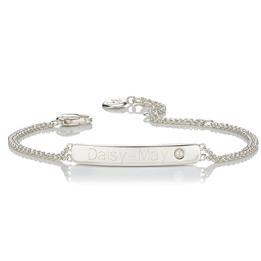 Personalised June Birthstone Pearl Bracelet
