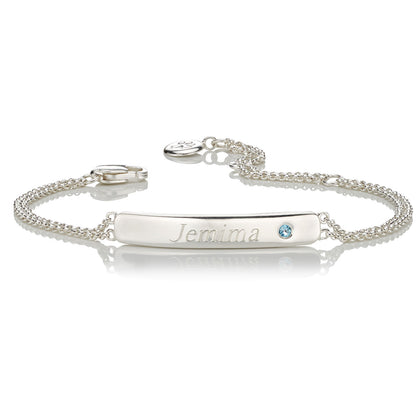 Personalised March Birthstone Aquamarine Bracelet