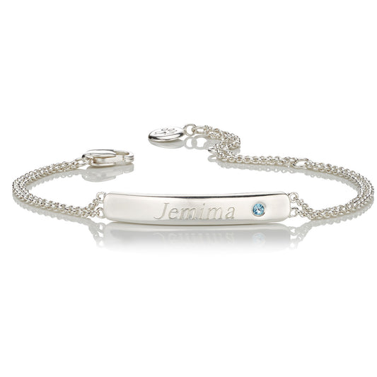 Personalised March Birthstone Aquamarine Bracelet