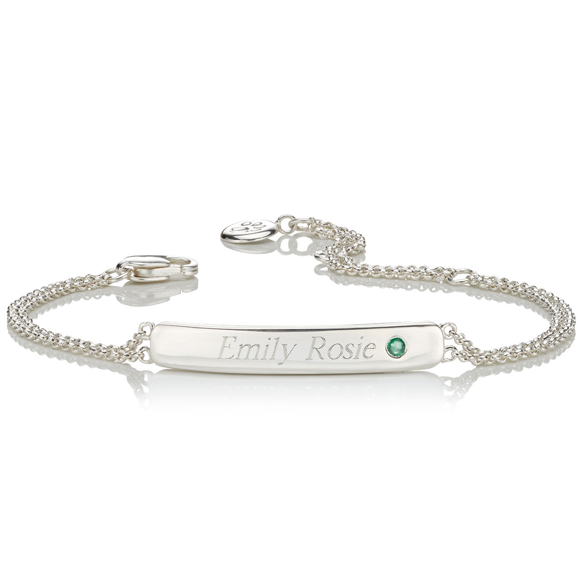 Personalised May Birthstone Emerald Bracelet