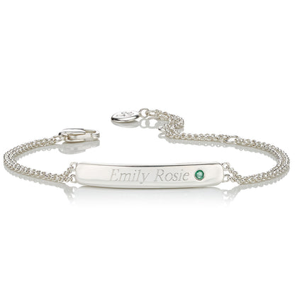 Personalised May Birthstone Emerald Bracelet