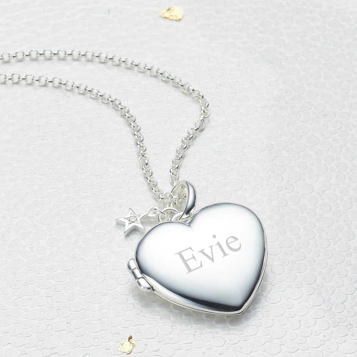 Personalised Large Heart Diamond Locket Necklace