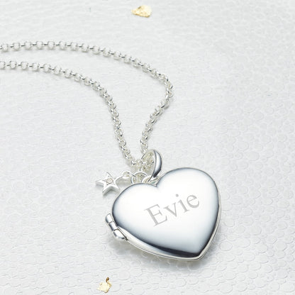 Personalised Large Heart Diamond Locket Necklace