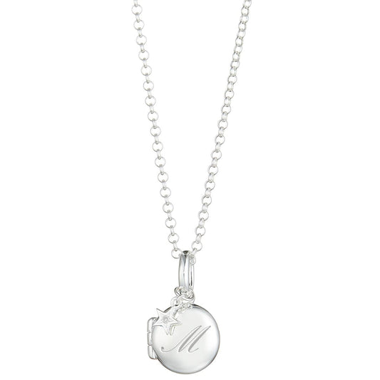 Small Personalised Diamond Locket Necklace