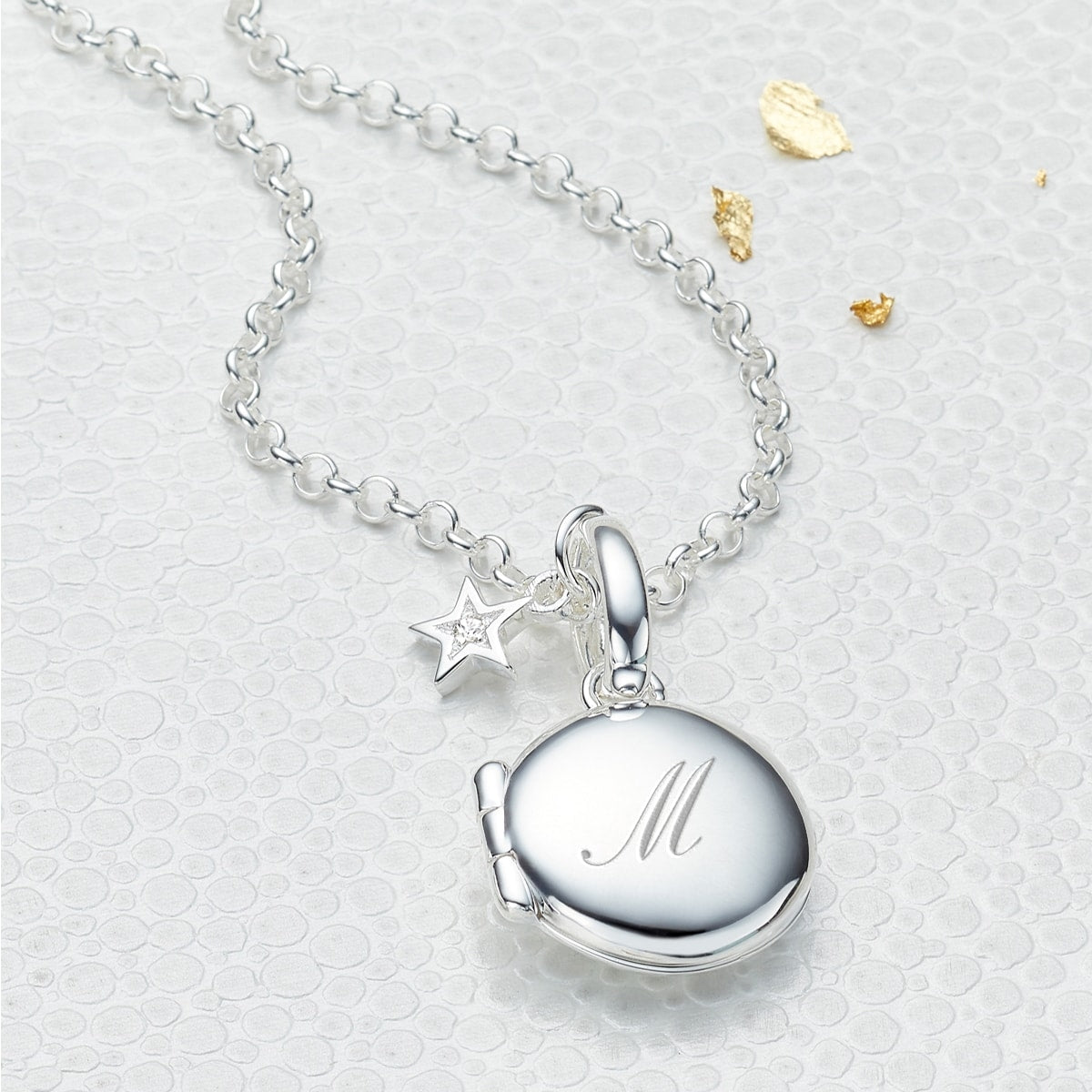 Molly Locket Small Personalised Diamond Locket Necklace | Molly Brown London