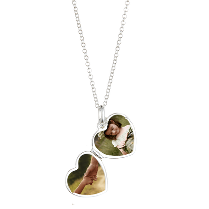 Personalised Small Heart Diamond Locket Necklace
