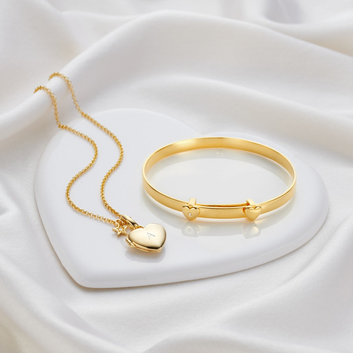 Personalised Baby's First Diamond Gift Set — Gold Plated