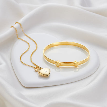 Personalised Baby's First Diamond Gift Set — Gold Plated