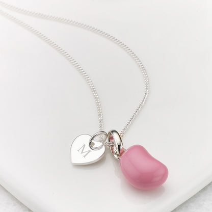 Personalised Jelly Bean Heart Strawberry Necklace